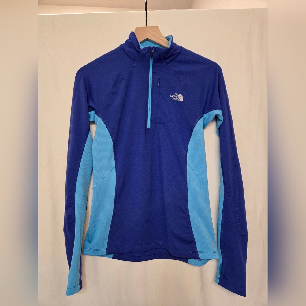 The North Face Quarter Zip Vapor Wick Blue Top Size Small